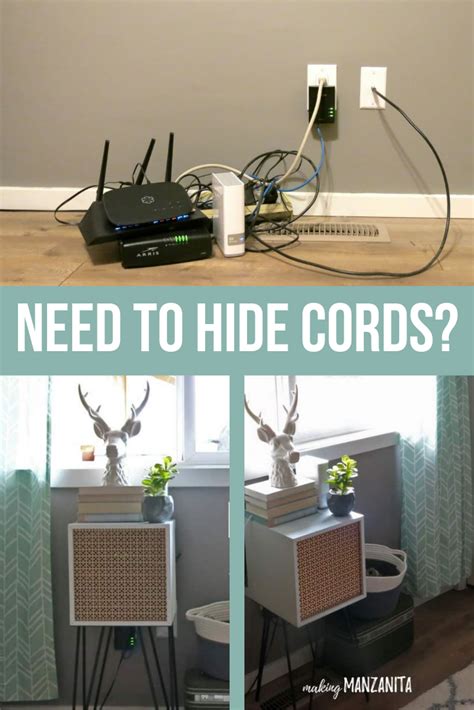 box to hide electrical cords|hide electrical cords behind table.